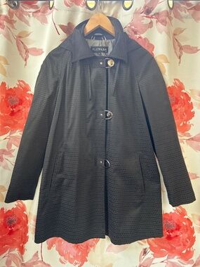 Black rain jacket with hood